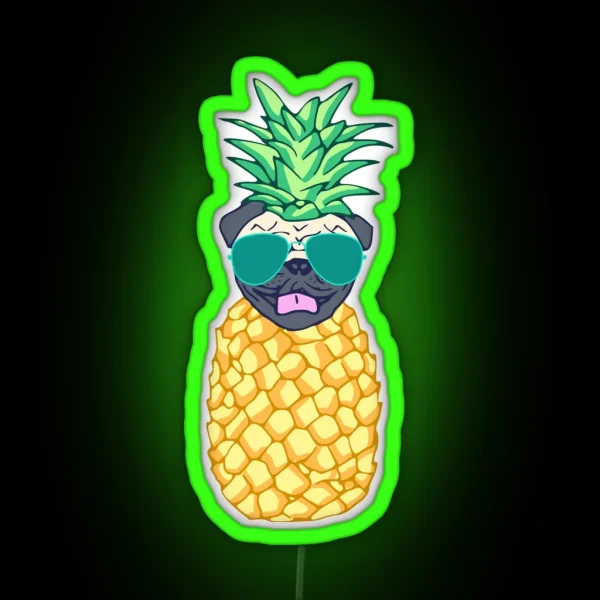 Pineapple Pug RGB Neon Sign