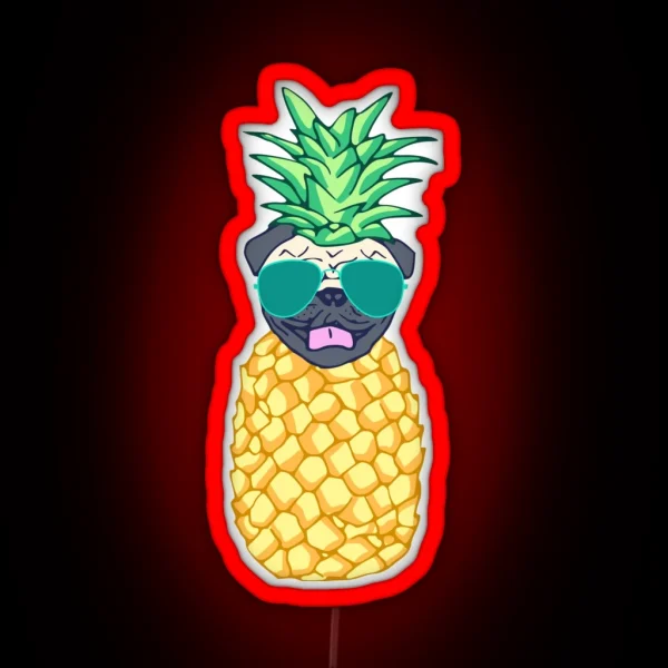 Pineapple Pug RGB Neon Sign