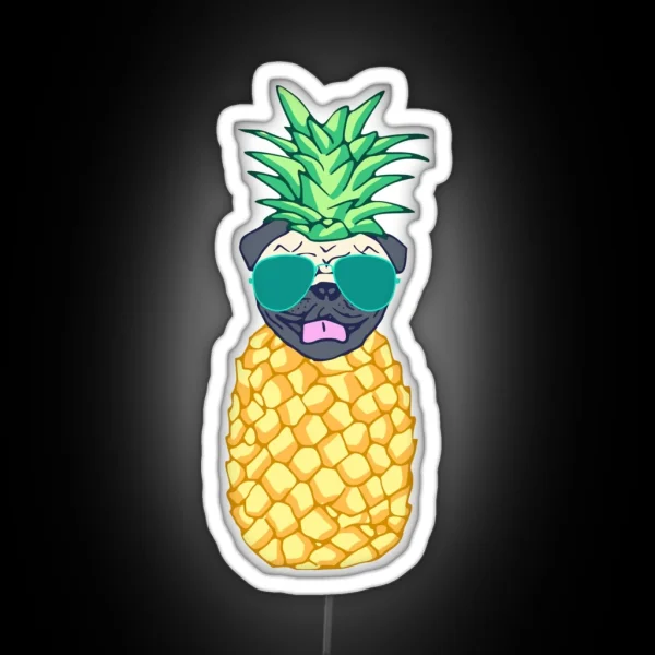 Pineapple Pug RGB Neon Sign