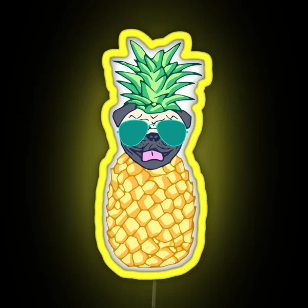 Pineapple Pug RGB Neon Sign