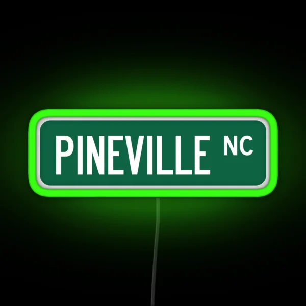 Pineville NC Street Sign RGB Neon Sign