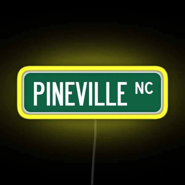 Pineville NC Street Sign RGB Neon Sign