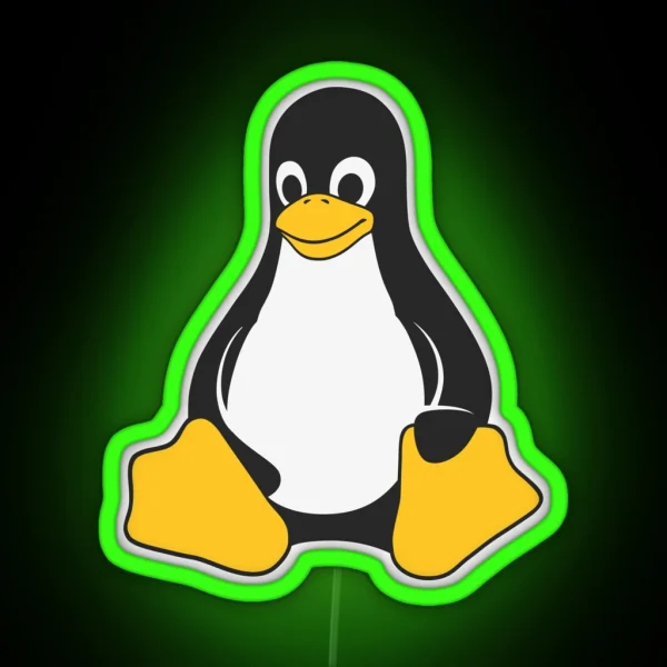 Pinguim Linux Penguin Type 1 RGB Neon Sign