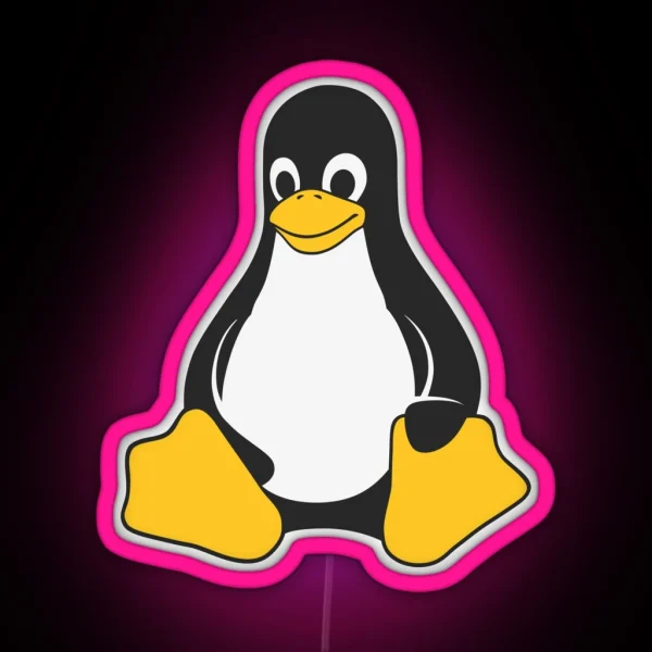 Pinguim Linux Penguin Type 1 RGB Neon Sign