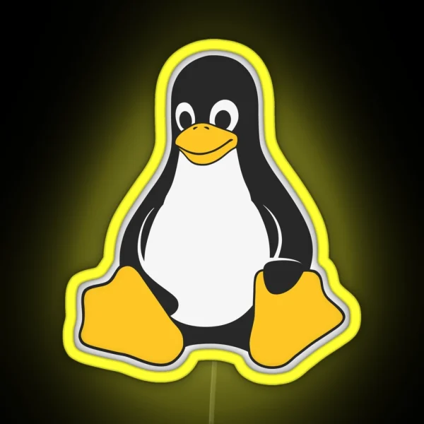 Pinguim Linux Penguin Type 1 RGB Neon Sign