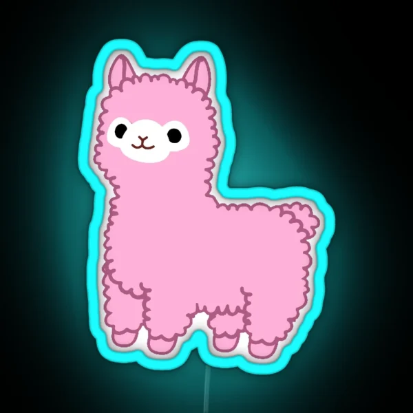 Pink Alpaca RGB Neon Sign