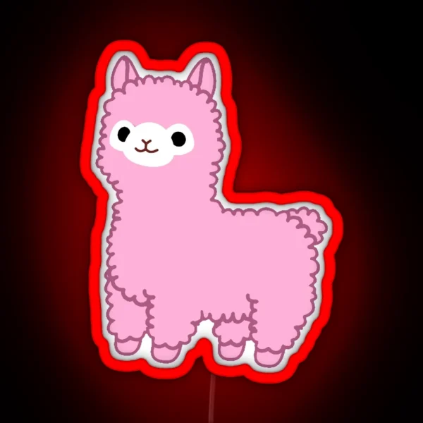 Pink Alpaca RGB Neon Sign