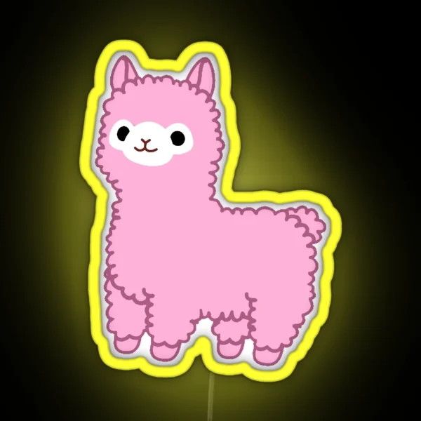 Pink Alpaca RGB Neon Sign