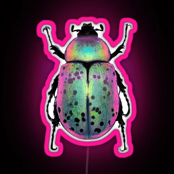 Pink And Green Beetle RGB Neon Sign