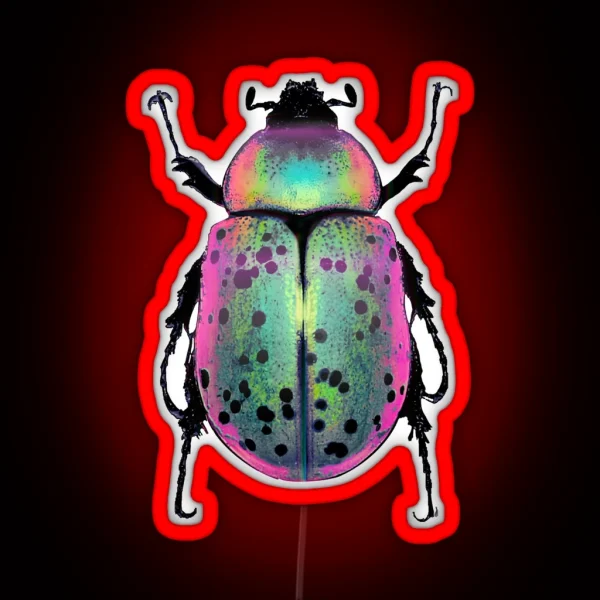 Pink And Green Beetle RGB Neon Sign