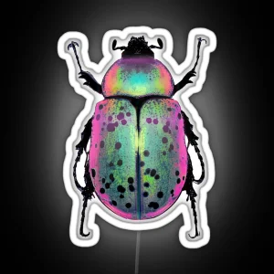 Pink And Green Beetle RGB Neon Sign