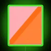 pink and orange painterly roller brush style neon sign with geometric rgb design, featuring green hues, 60603 graphic design