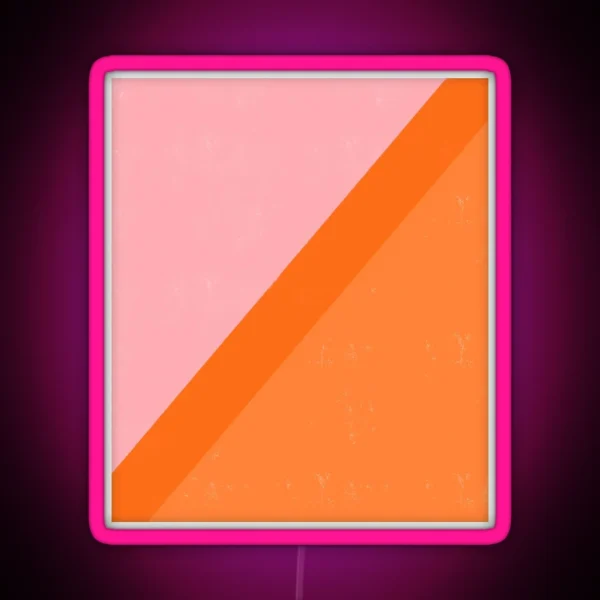Pink And Orange Painterly Roller Brush Style Geometric RGB Neon Sign