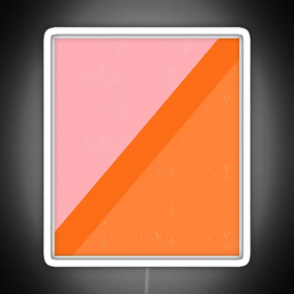 Pink And Orange Painterly Roller Brush Style Geometric RGB Neon Sign