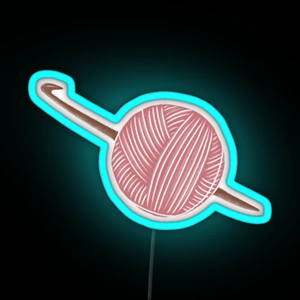 Pink Ball Of Yarn RGB Neon Sign