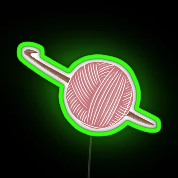 Pink Ball Of Yarn RGB Neon Sign