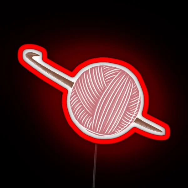 Pink Ball Of Yarn RGB Neon Sign