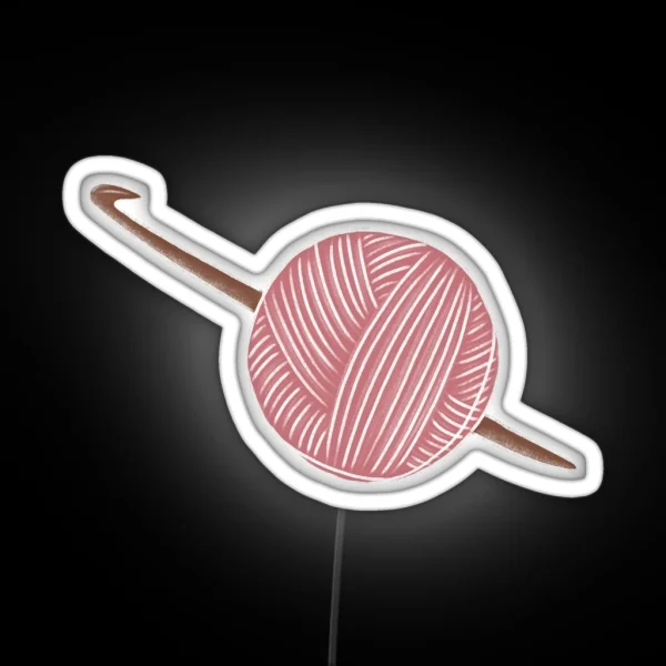 Pink Ball Of Yarn RGB Neon Sign
