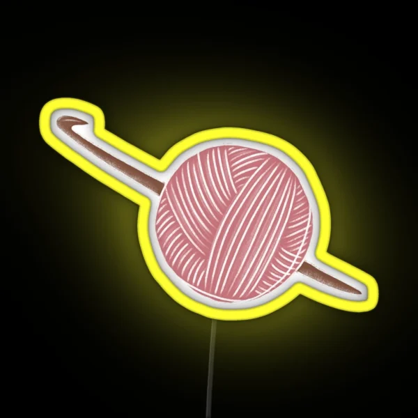 Pink Ball Of Yarn RGB Neon Sign