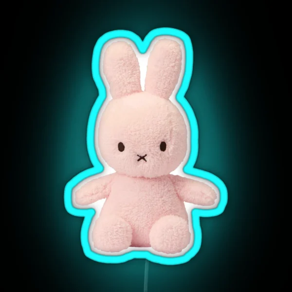 Pink Bunny Stuffie RGB Neon Sign