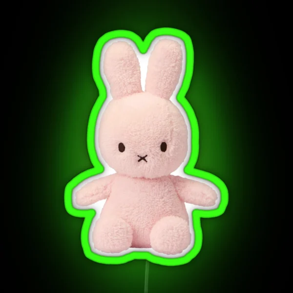 Pink Bunny Stuffie RGB Neon Sign