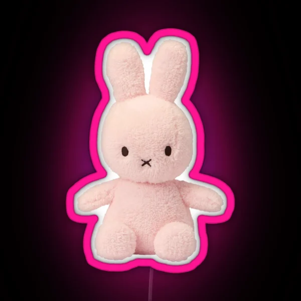 Pink Bunny Stuffie RGB Neon Sign