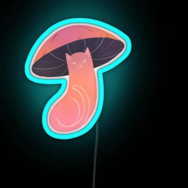 Pink Cat Meowshroom RGB Neon Sign