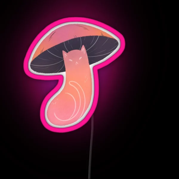 Pink Cat Meowshroom RGB Neon Sign
