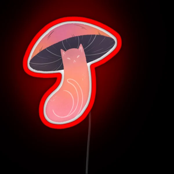 Pink Cat Meowshroom RGB Neon Sign