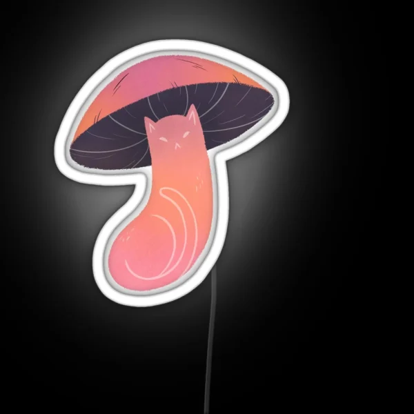 Pink Cat Meowshroom RGB Neon Sign
