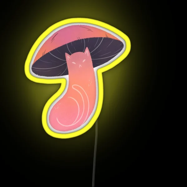 Pink Cat Meowshroom RGB Neon Sign