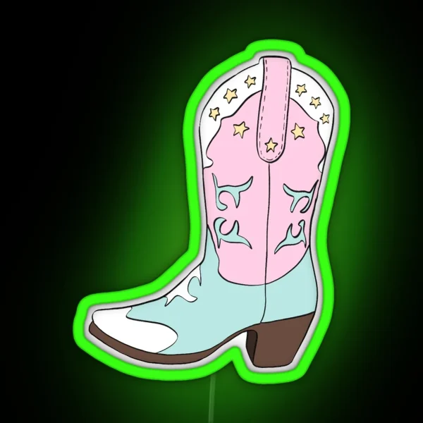 Pink Cowboy Boot RGB Neon Sign