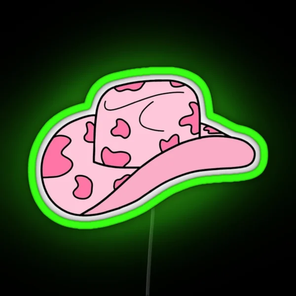 Pink Cowboy Hat RGB Neon Sign