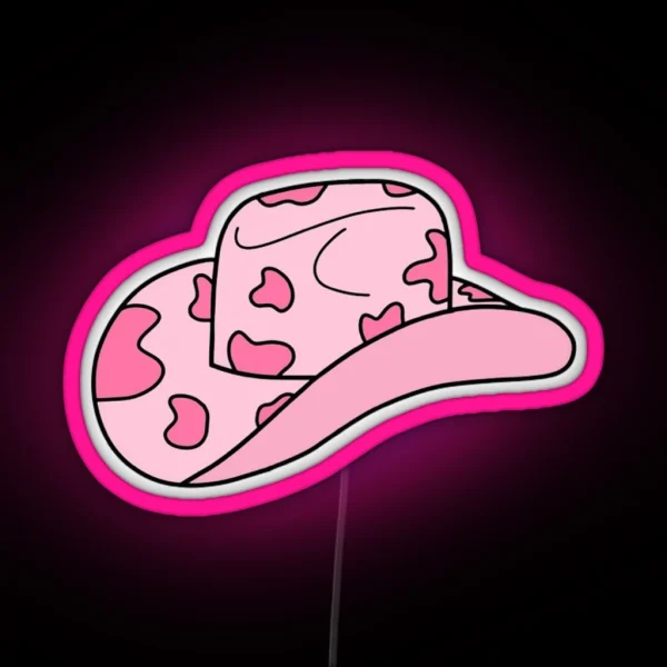 Pink Cowboy Hat RGB Neon Sign