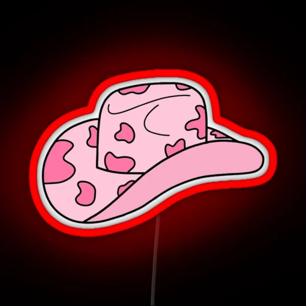 Pink Cowboy Hat RGB Neon Sign