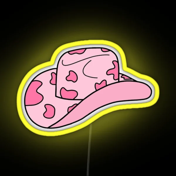 Pink Cowboy Hat RGB Neon Sign
