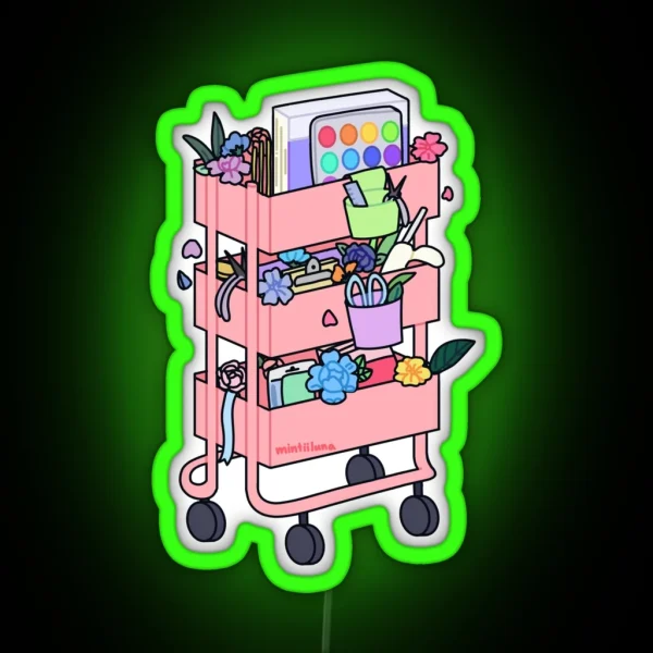 Pink Craft Cart RGB Neon Sign