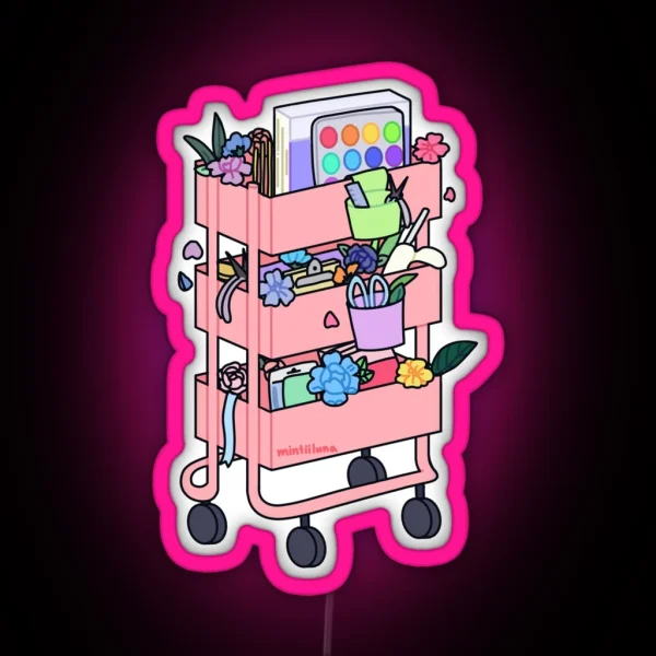 Pink Craft Cart RGB Neon Sign