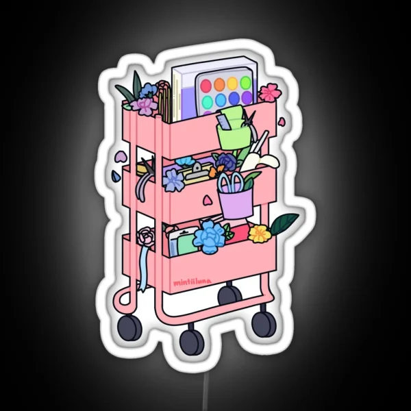 Pink Craft Cart RGB Neon Sign