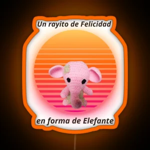 Pink Elephant Amigurumi RGB Neon Sign
