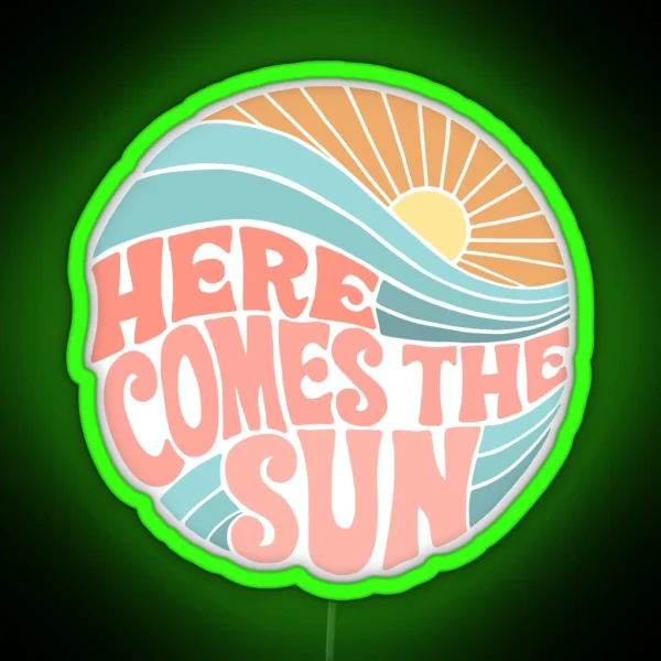 Pink Groovy Here Comes The Sun RGB Neon Sign