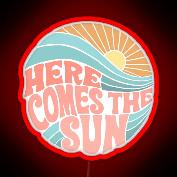 Pink Groovy Here Comes The Sun RGB Neon Sign