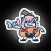 pink-haired girl on halloween in kids drawing chibi led rgb neon sign