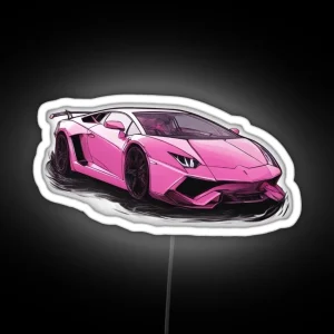 Pink Lamborghini RGB Neon Sign