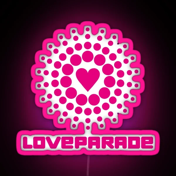 Pink Loveparade Logo RGB Neon Sign