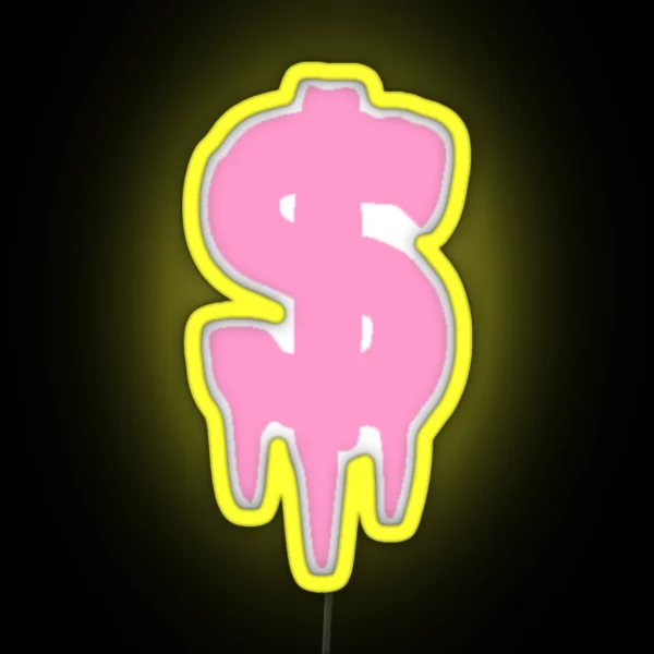 Pink Money Sign RGB Neon Sign
