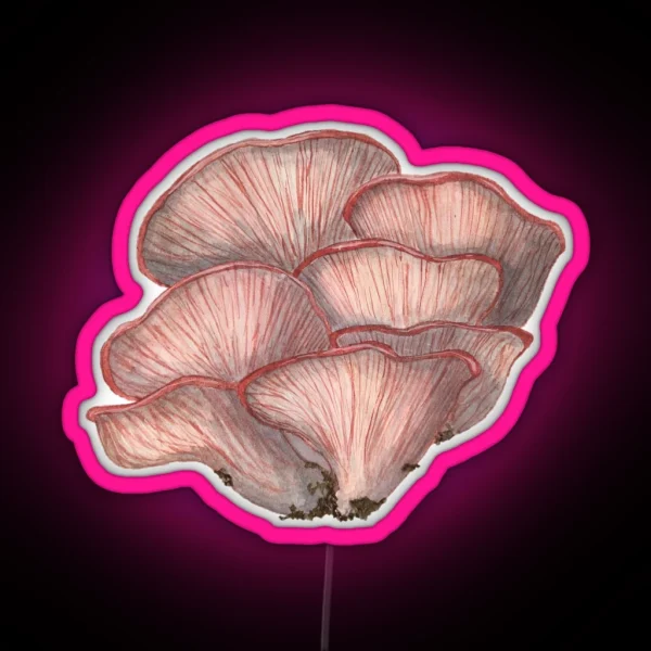Pink Oyster Mushroom RGB Neon Sign