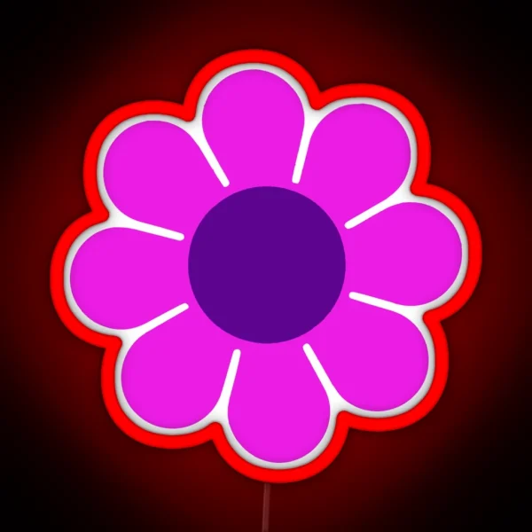 Pink Purple Hippie Flower Daisy RGB Neon Sign