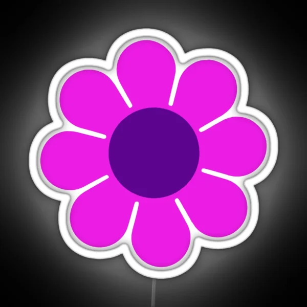 Pink Purple Hippie Flower Daisy RGB Neon Sign