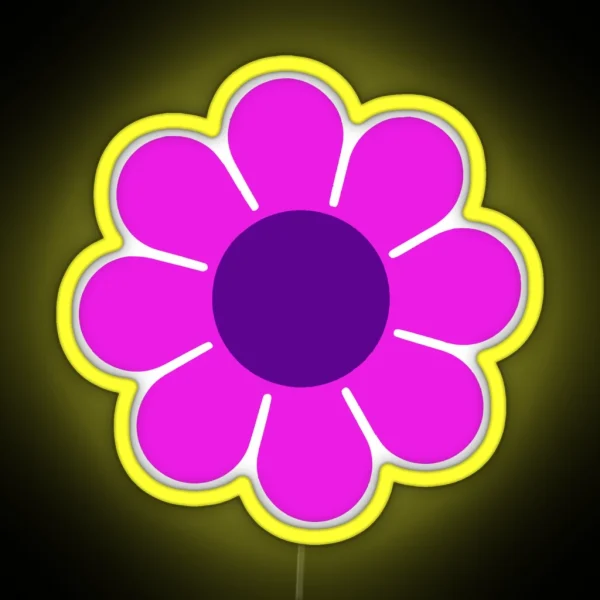 Pink Purple Hippie Flower Daisy RGB Neon Sign